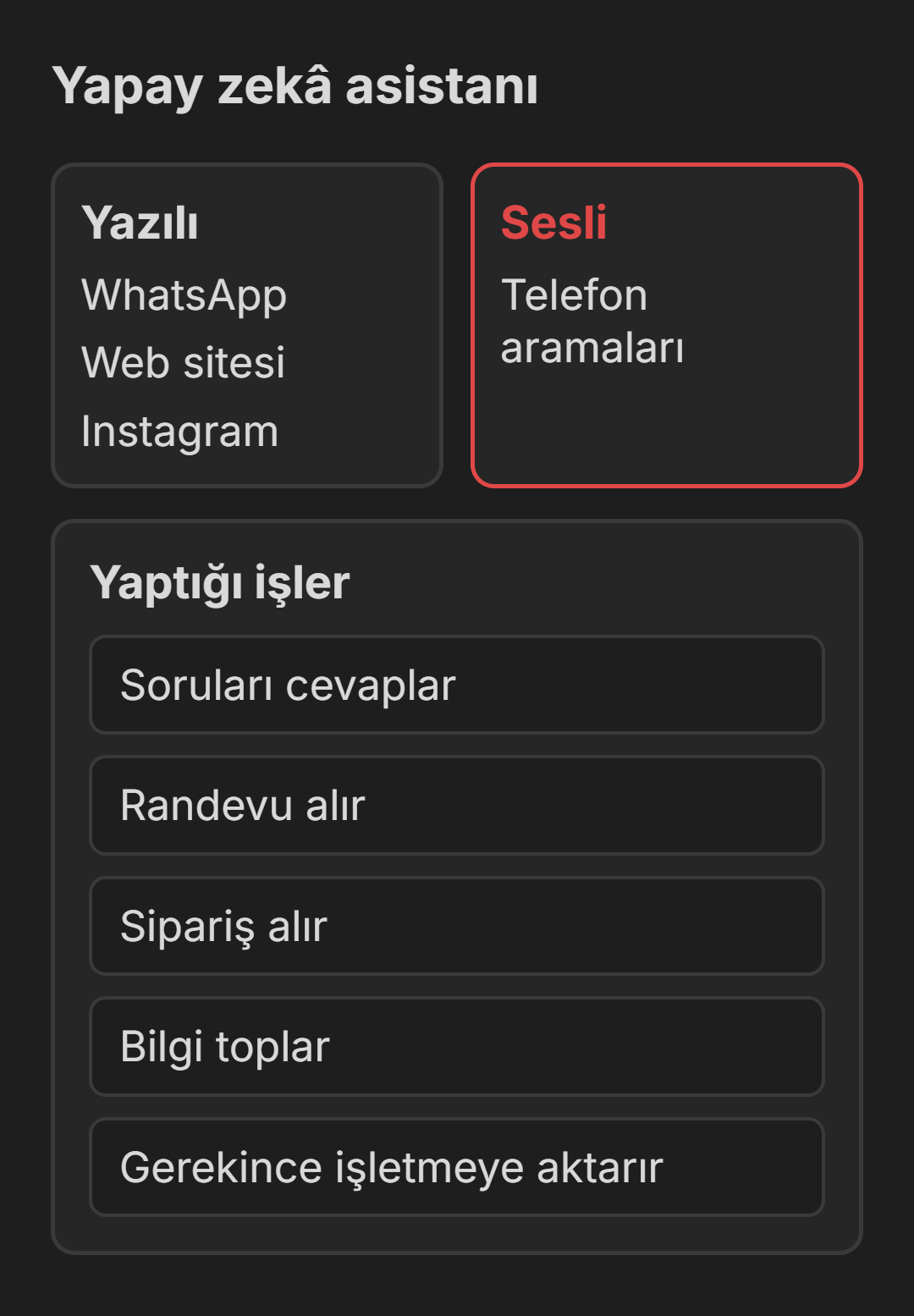 Yapay zekâ asistanının iki türü ve yaptığı işler